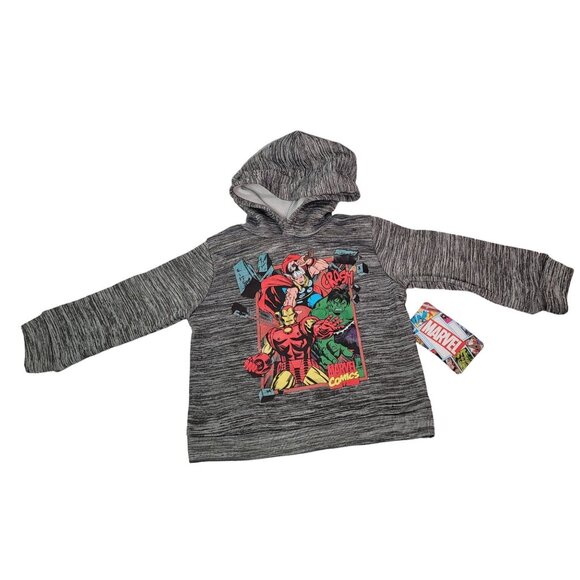 Marvel Avengers Boy Pullover Gray Sweatshirt Hoodie Kids Youth Size 3T - Picture 2 of 8